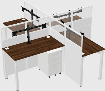 Quad office cubicles