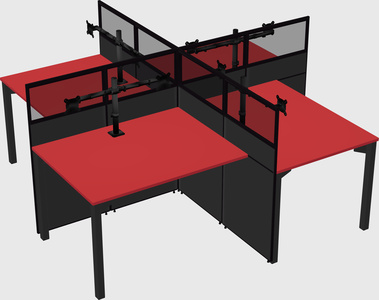 Quad office cubicles