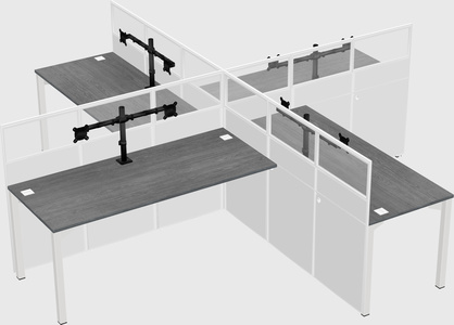 Quad office cubicles