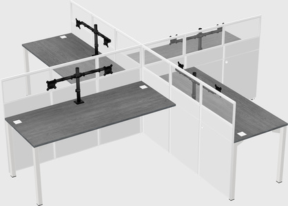 Quad office cubicles