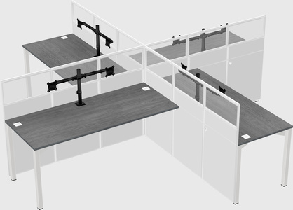 Quad office cubicles