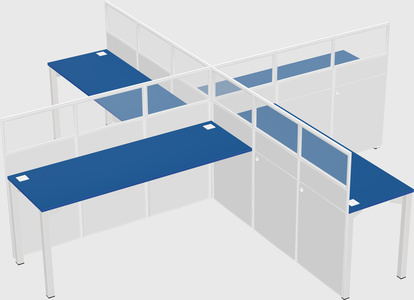 Quad office cubicles