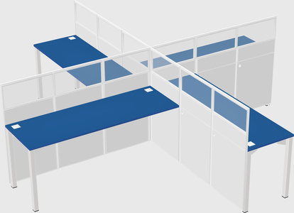 Quad office cubicles