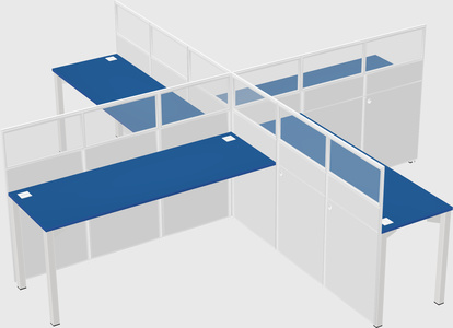 Quad office cubicles