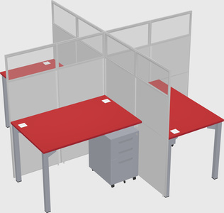Quad office cubicles