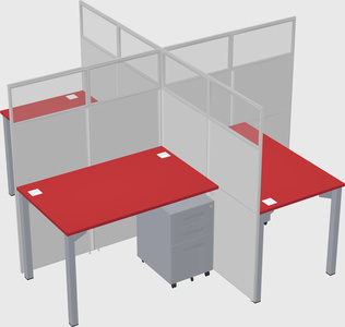 Quad office cubicles