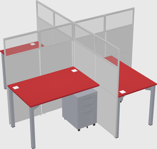 Quad office cubicles