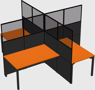 Quad office cubicles