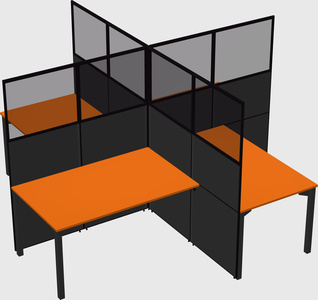 Quad office cubicles