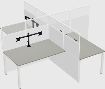 Quad office cubicles