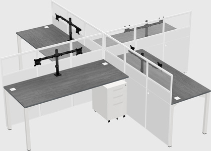 Quad office cubicles