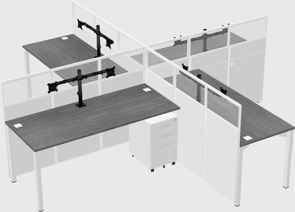 Quad office cubicles