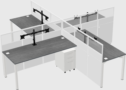 Quad office cubicles