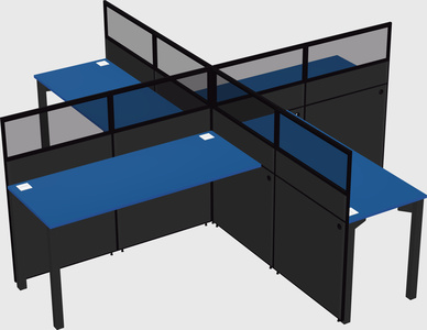 Quad office cubicles