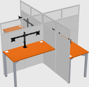 Quad office cubicles