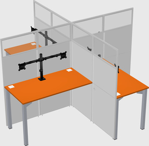 Quad office cubicles