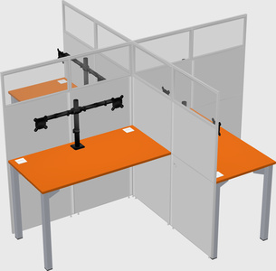 Quad office cubicles