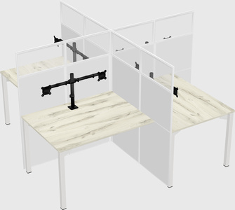 Quad office cubicles