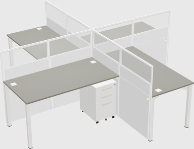 Quad office cubicles