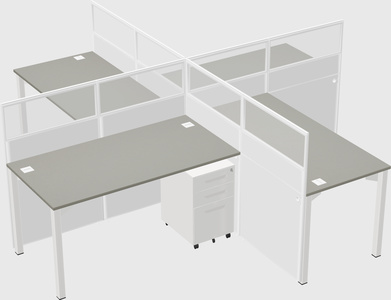 Quad office cubicles