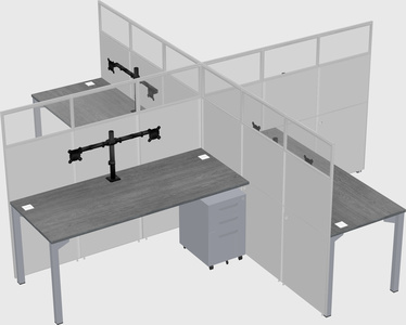 Quad office cubicles