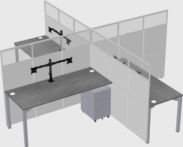 Quad office cubicles