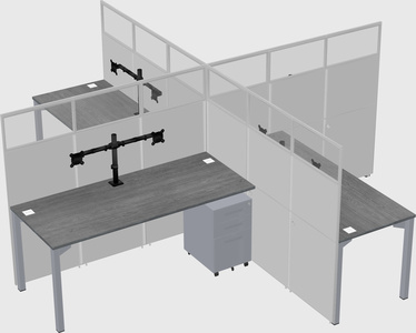 Quad office cubicles