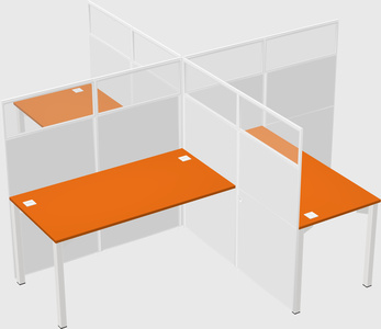 Quad office cubicles