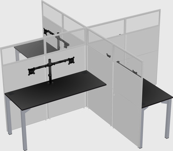 Quad office cubicles