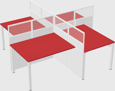 Quad office cubicles