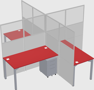 Quad office cubicles