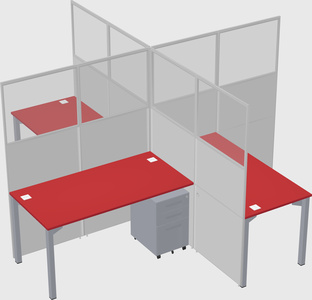 Quad office cubicles
