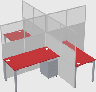 Quad office cubicles