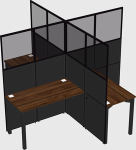 Bureaux à quatre cabines