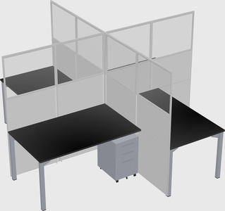 Quad office cubicles