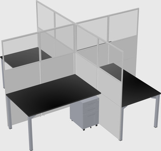 Quad office cubicles
