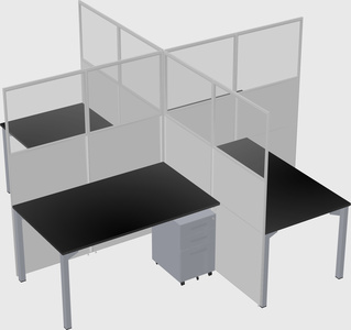 Quad office cubicles