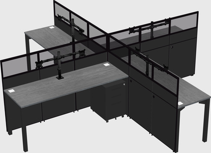 Quad office cubicles