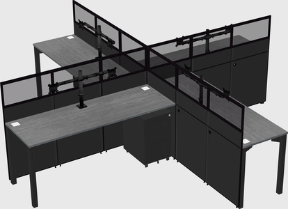 Quad office cubicles