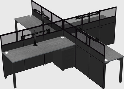Quad office cubicles