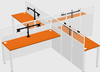 Quad office cubicles