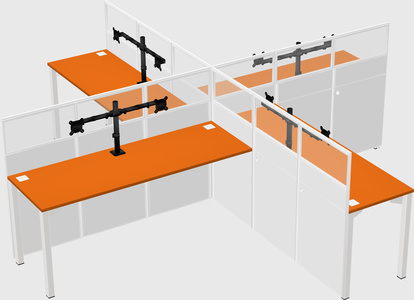 Quad office cubicles