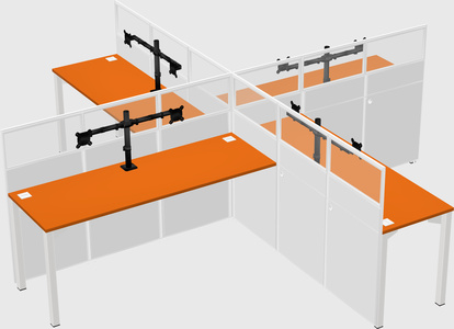 Quad office cubicles