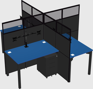 Quad office cubicles