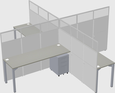 Bureaux à quatre cabines
