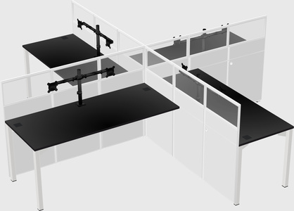 Quad office cubicles