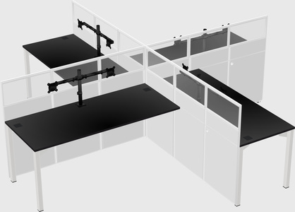 Quad office cubicles