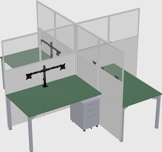 Quad office cubicles