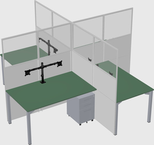 Quad office cubicles