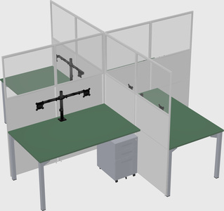 Quad office cubicles